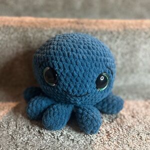 Crochet Plush Blue Stuffed Octopus Toy